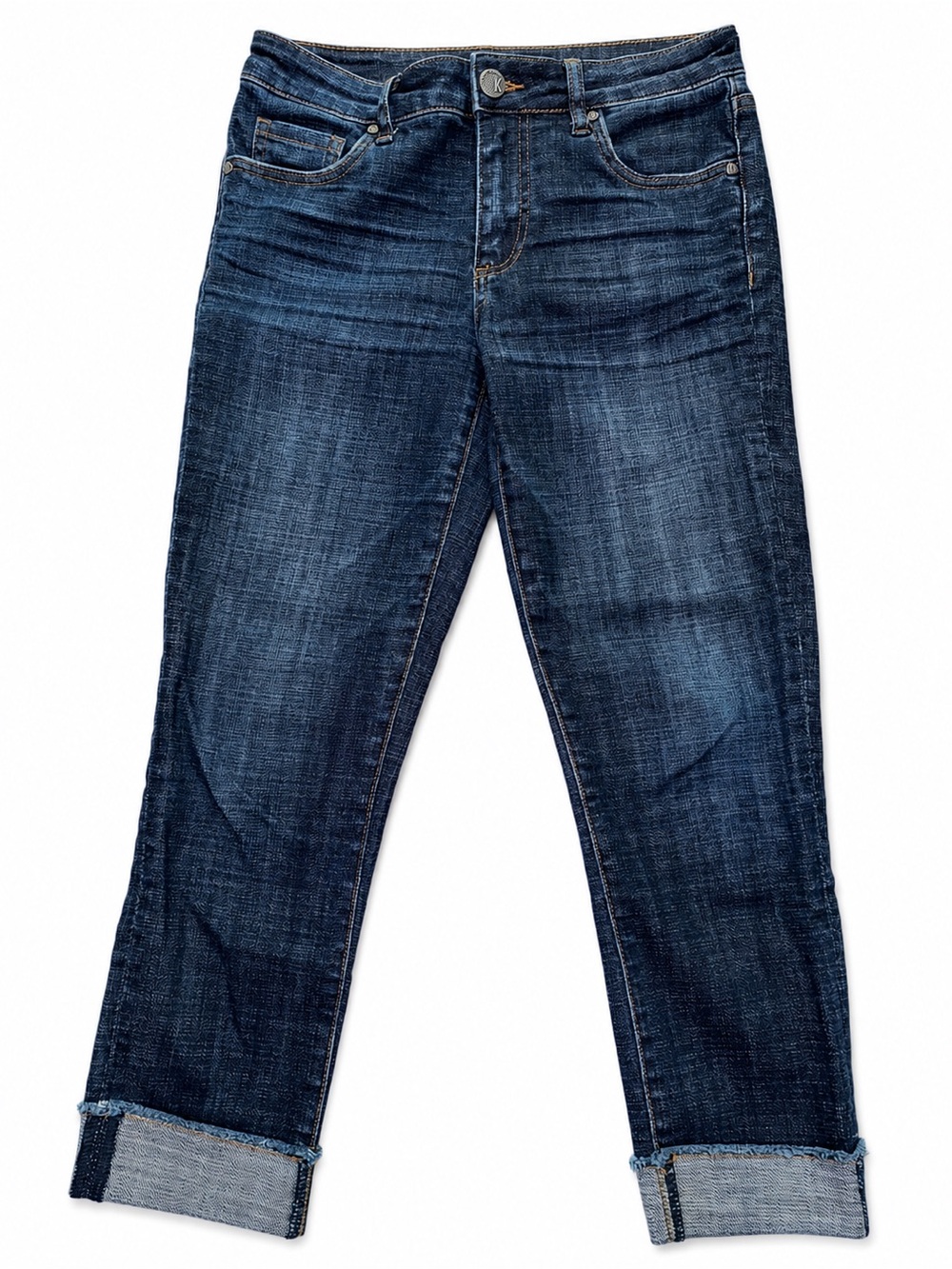 KUT from the Kloth Amy Cropped Straight Leg Women’s Cuffed Jeans Size 2 (26x24) - Picture 2 of 9